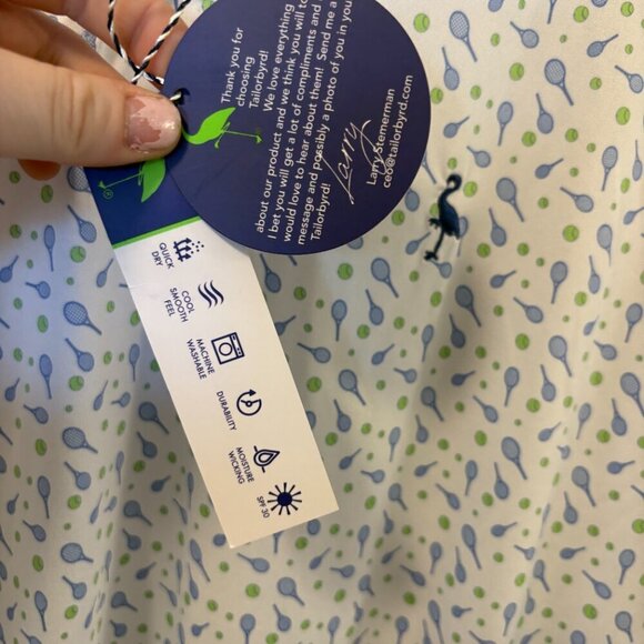 Tailor Byrd Tailorbyrd Polo Style T-Shirt NWT Tennis Racket Ball Pickle Size XL - Picture 8 of 10